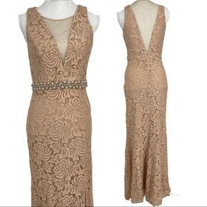 City Studio Pink Lace Evening Gown – Size 7